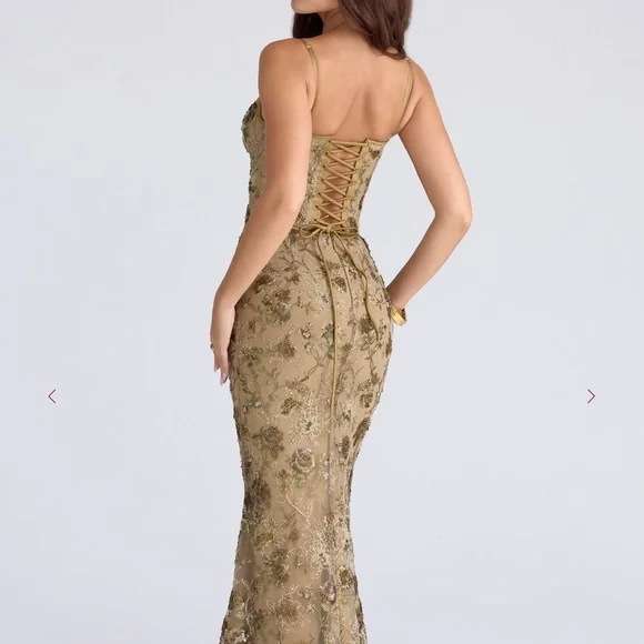 NAIMA
Olive Bronze Hand Beaded Embellished Corset Maxi Dress - Limited Edition - Picture 3 of 5
